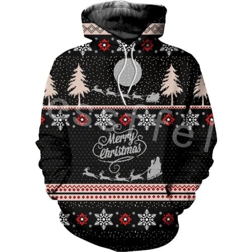 Tessffel Merry Christmas Santa Claus 3D Printed Hoodies Sweatshirts Zip Hooded For Men And Women Casual Streetwear Style-C15