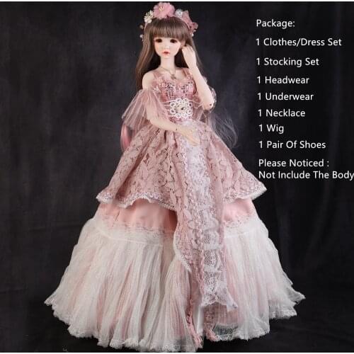 UCanaan 1/3 BJD Clothes Set Wig Dress Clothes Shoes Not Include The Body