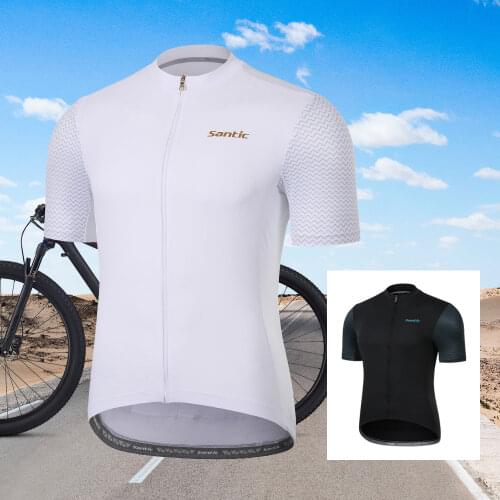 Santic Cycling Short Sleeve Mountain Bike Bike Summer Short Sleeve Top Men Breathable and Quick Dry