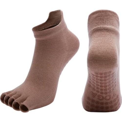 Women Peep Toe Socks Open Half Finger Silicone Antiskid Yoga Pilates Ankle Toesocks With Grip Fashion Soft Indoor Sport Stocking