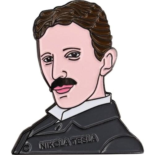 Nikola Tesla Enamel Pin Badge