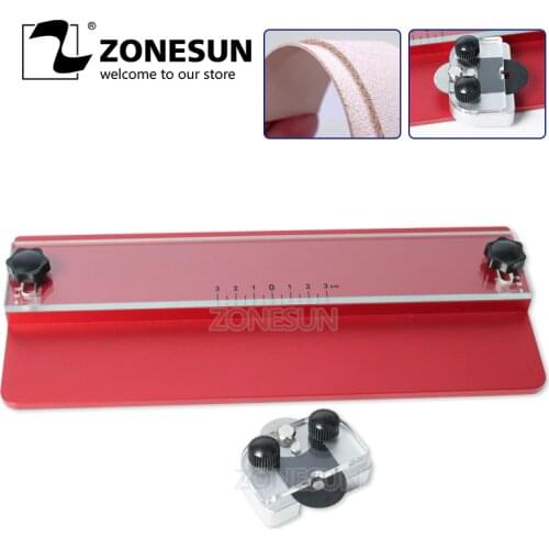 ZONESUN Red Leather Cutting Machine Tool Knife Cutter Edge Cutting For Leather Skiver DIY Wallet Handbag Name Card Holder Purse