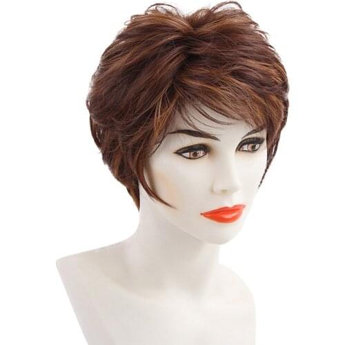 10'' Soft Layered Synthetic Wigs Pixie Cut Short Straight Full Wig for Women