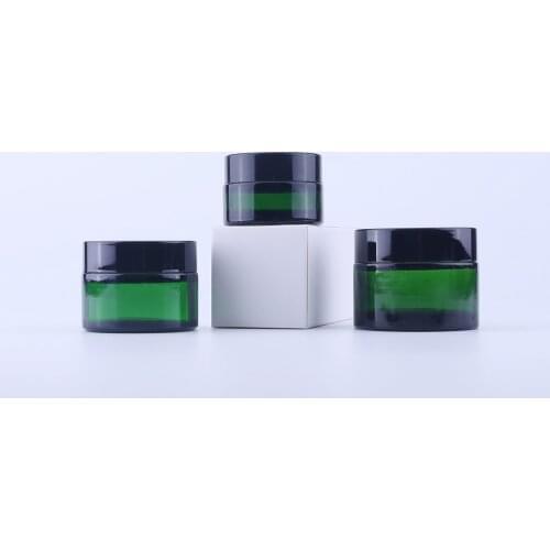 100pcs 20g 30g 50g Empty Green Glass Cosmetic Jars Makeup Container Lotion Bottle Vials Face Cream Sample Pots Gel Box