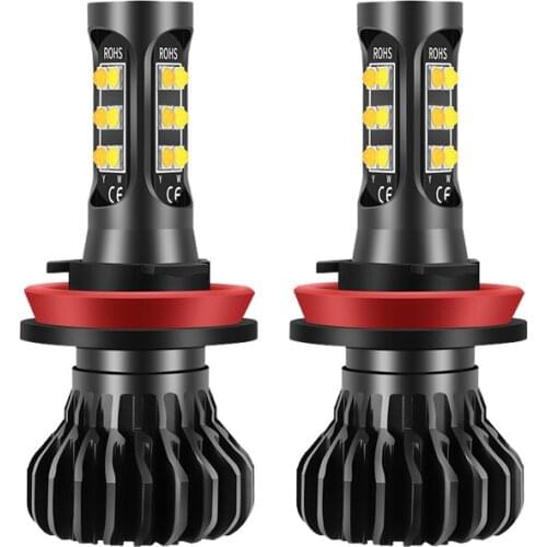 2PCS H11 H8 LED Car Foglight Bulb For Nissan Quest 2012 2013 X-Trall 2004 Patrol 2016 DRL Lights 6000k White Ice Blue Flash