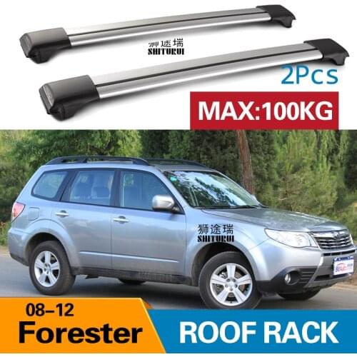 2Pcs Roof bars For SUBARU Forester (SH SJ) 2008 - 2018 2008 2012Aluminum Alloy Side Bars Cross Rails Roof Rack Luggage CUV SUV