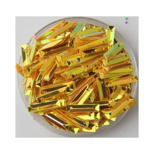 2000pcs 3*14mm Rectangle Cup Sequins Golden Platting Shoes Hat Decoration Materials/Wedding Beauty Accessories Orange