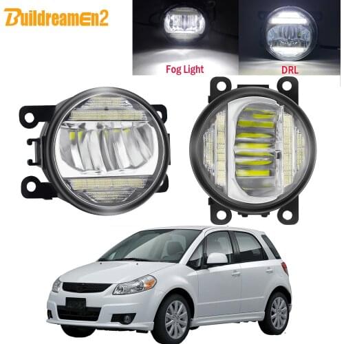 2in1 Car Right + Left LED Fog Light Assembly Daytime Running Lamp DRL 30W H11 12V Accessories For Suzuki SX4 (EY, GY) 2006-2014