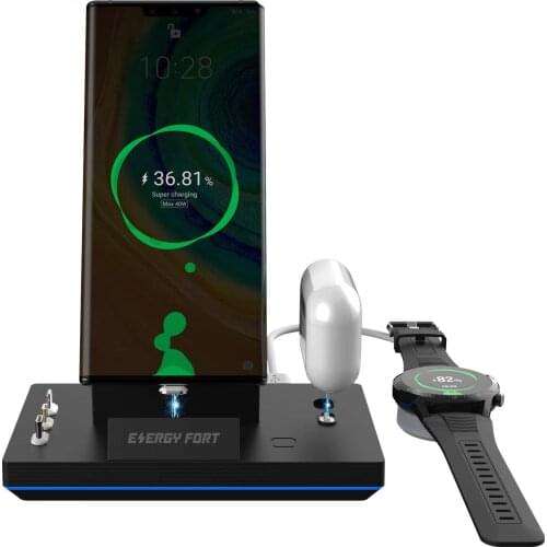 3 in 1 Magnetic Charging Dock Desktop Charger For Samsung Galaxy S20+/ S10 / S9+ / S9 For Samsung Galaxy Watch 3/Active 2