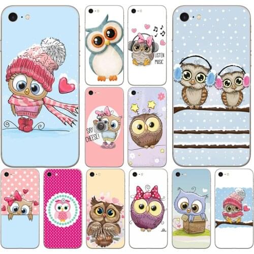 95DD Cute Owl Hearts Lover Christmas Soft Silicone Cover Case for iphone 5 5s se 6 6s 8 plus 7 7 Plus X XS SR MAX case