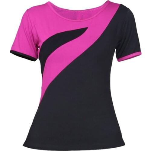 New Women Latin Ballroom Blouses Dance Performance Wear Tops Waltz Standard Modern Blouses Practice Short Sleeves Salsa Rumba