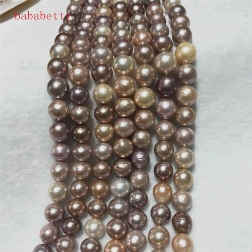 NEW Natural 11-13mm multicolor Baroque Edison Freshwater Cultured Nuclear beads Pearl 16" Loose beads