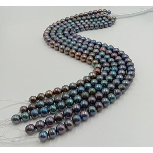 16 inch ,10-11mm black round freshwater pearl ,100% freshwater loose pearl with round shape, high luster in strand