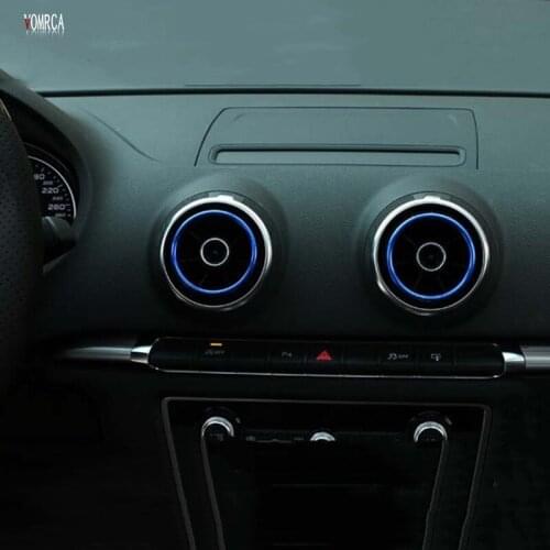 For AUDI A3 S3 2013-2016 Aluminum Alloy Air Outlet Decorative Ring Car Outlet Exhaust Cover Sticker Decorative Accessories