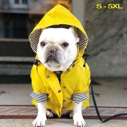 Pet Dog Raincoat Waterproof Dog Coat Jacket For Small Medium Large Dogs Cats Hoodies Zipper Pet Raincoat Fashion Clothes Bulldog