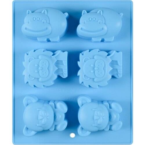 FILBAKE Bear Lion Hippo Animal Cake Mold Silicone Chocolate Ice Grid Mould Cake Decoration Tool Baking Accessories High Quanlity