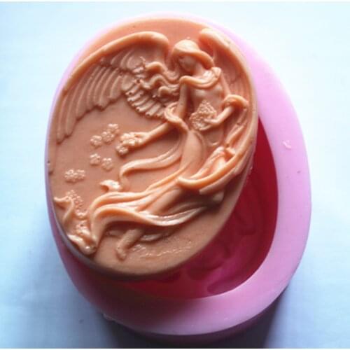 Angel Girl Shape Cake Mold Silicone Soap Molds For Soap Making DIY Cake Baking Mould Chocolate Mold Candle Form Soaps Crafts