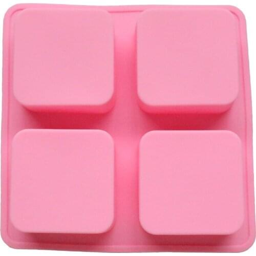 Geometric Basic Plain Square Lotion Soap Bar Mold Candle Making Fondant Cake Silicone Chocolate Candy Mold Color Random Gift