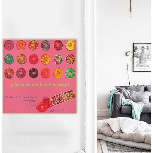 Citon Andy Warhol《Life Savers》Pop Art Canvas Oil Painting Poster Decorative Print Picture Wall Decor Home Living Room Decoration