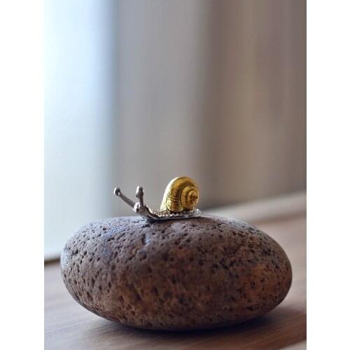 Chinese Tea Set Decoration Alloy Snail Tea Pet Creative Tea Ceremony Accessories Home Tea Table Bonsai Collocation Accessories