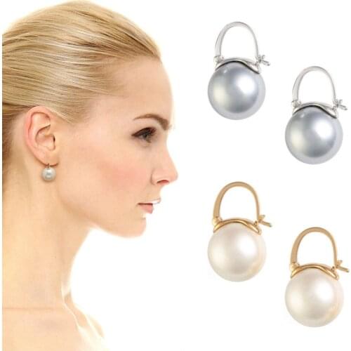Korean Fashion Earring For Women Retro Copper Aretes With Pearl Colorfast Aros Charm Lady Luxury Gift Accessories Jewelry 2021