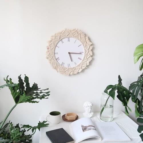 Creative Nordic Wind Macrame Rope Wall Clock Diy Farmhouse Decor Wall Clock Modern Design Modern Decor Home Decoration Wall