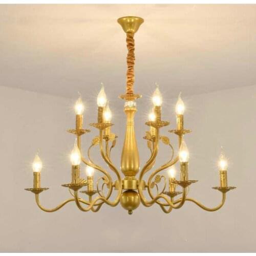 Kitchen Bar Bronze Metal Chandeliers Industrial lighting Bar Wrought Iron Chandelier For dining Room 6-16 pcs led candelabro