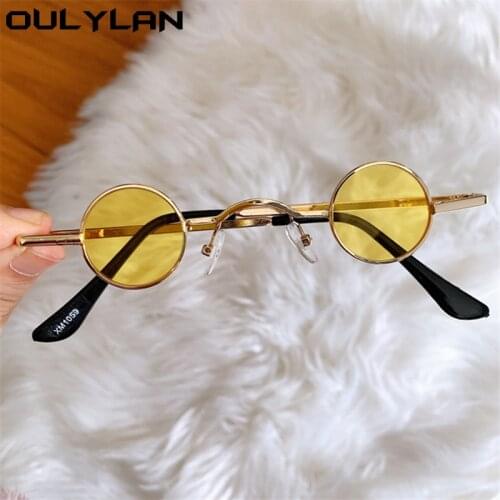 Oulylan 2021 Mini Round Sunglasses Women Men Classic Hip Hop Metal Small Sun Glasses Female Male Outdoor Goggles Shades UV400