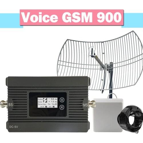 Power 80dB Gain GSM Grid Antenna 900mhz Cell Phone Signal repeater Work For Europe Aisa Cellular Amplifier 2G GSM Booster Kit