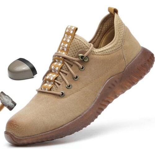 Man Safety Shoes Steel Toe Outdoor Work Shoes Anti Smashing Anti Puncture Site Welder Work Safety Boot Labor Insurance Shoes Mal