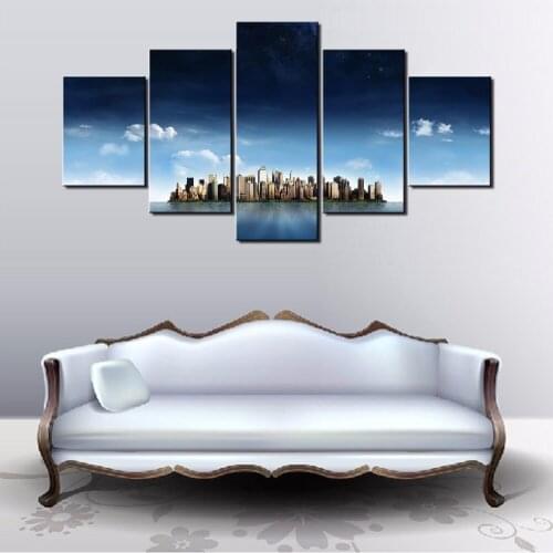 New 5 Piece Modern Home Decor Wall Art Ocean City Maryland Cuadros Landscape Canvas Wall Art Home Decor For Living Room Unframed