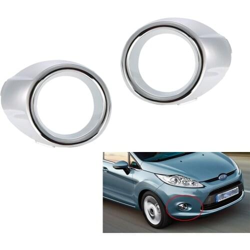 Plating Bumper Driving Fog Light Lamp Cover Bezel Hole fit for Ford Fiesta 09-12