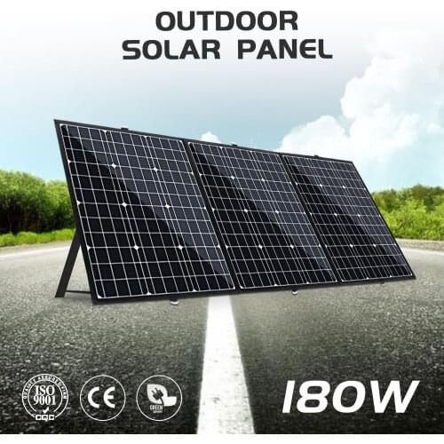 Portable 180w 12v Foldable Solar Panel Battery Charger Kit with Solar Charge Controller for Portable Power Station