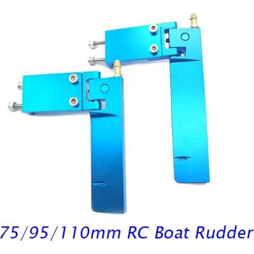 RC Boat Metal Water Rudder 75mm/95mm/110mm Aluminum Brushless Electric Boat 4*110mm Dual Water Rudder Steering Wheel Assembly