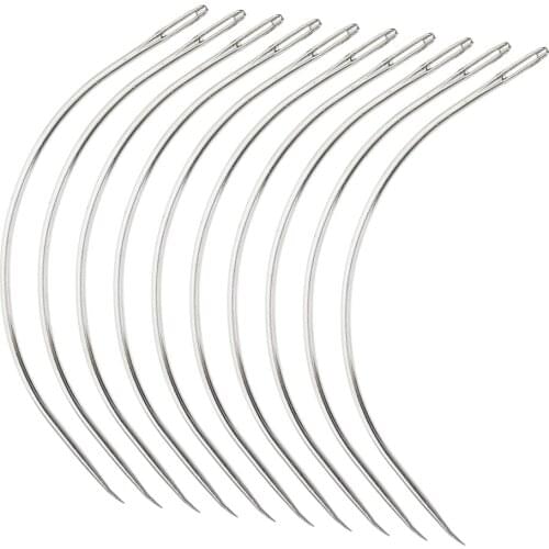 24pcs Silver Hair Extension Curved Weaving Needle for Making Lace Wig Hair Accessories Tools