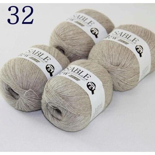 Sale Super Soft 4X50g Pure Sable Cashmere Wrap Shawls Hand Knit Wool Crochet 243-32 Sand