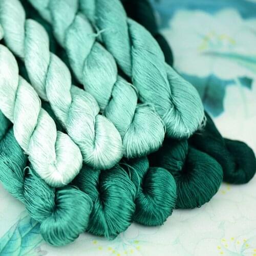 1pcs/400m silk embroidery thread / 100% silk thread /hand embroidery embroider cross stitch/jadeite green/9 pure colors
