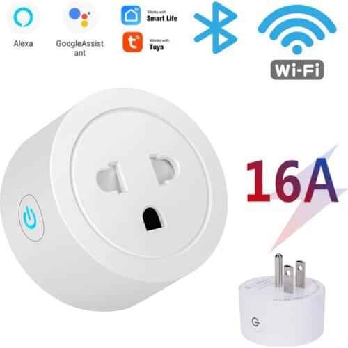 Tuya Wifi Bluetooth Smart Plug Socket 16A EU Outlet Power Monitor Timer Adapter App Remote Control Works With Alexa Google Home