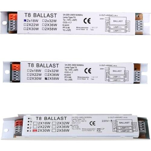 T8 220-240V AC 2x30W Wide Voltage Electronic Ballast Fluorescent Lamp Ballasts