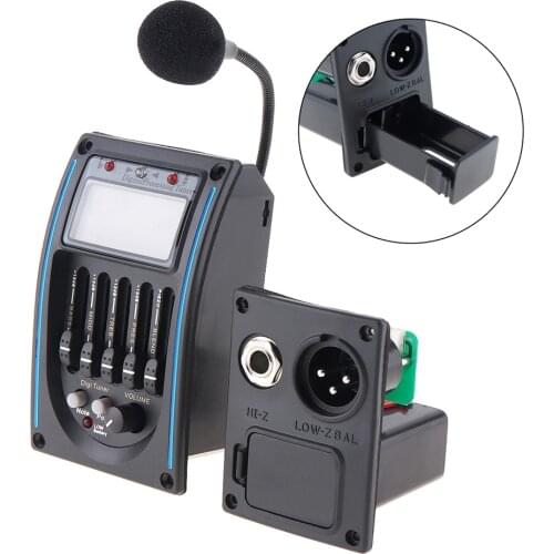 High Quality Lightweight LC5 Bands Acoustic Electric Guitar Preamplifier EQ Equalizer Pickup Tuner with Microphones