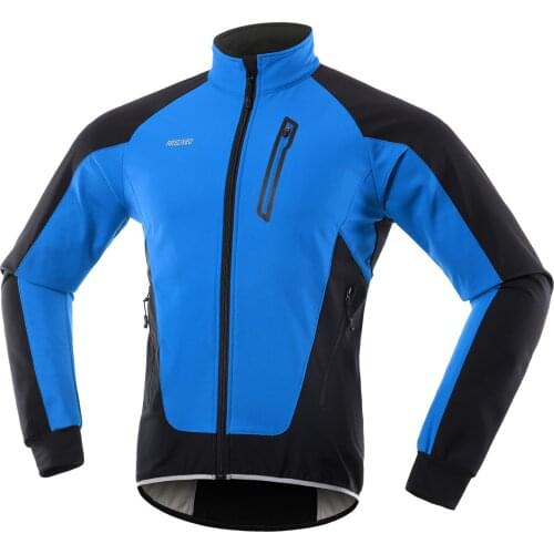 ARSUXEO Winter Warm Up Thermal Fleece Cycling Jacket Bicycle MTB Road Bike Clothing Windproof Waterproof Long Jersey unisex
