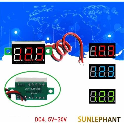 0.36 Inch DC 4.5-30V 2 Wires Mini Digit Display Voltmeter Mini LED Digital Panel Volt Voltage Meter Instrument Car High Quality