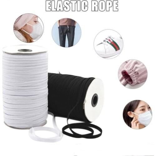1roll 3/5/6/8/10/12mm High-Elastic Sewing Elastic Ribbon Elastic Spandex Band Trim Sewing Fabric DIY MaskGarment Accessories