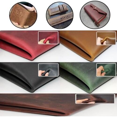 1pcs Crazy Horse Leather Material DIY Hand Leathercraft 2mm Thick Pull-Up Layer of Vintage Oil Tanned Leather Piece