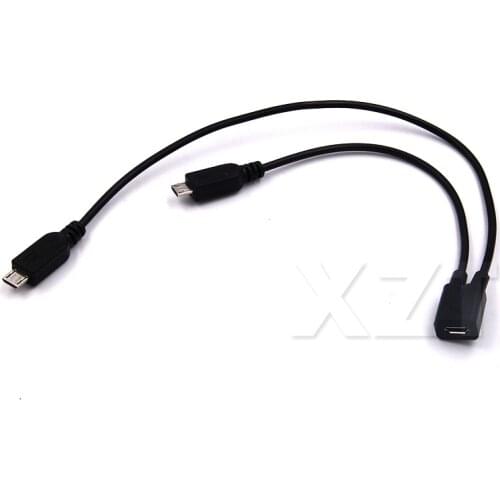 1pc High Quality sync data cable Micro USB 2.0 Splitter Y 1 Female to 2 Male Data Charge Cable Extension Cord For Android