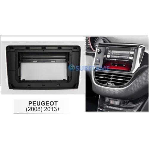 10.1 inch Car Radio Facia Panel for 2012+ PEUGEOT 208 Fascia Dash Kit Install Console 10.1inch Plate Adapter Bezel Cover Trim