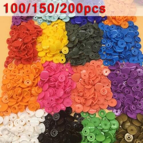 100Sets T5 Baby Resin Snap Buttons Plastic Snaps Clothing Clip Garment Accessories Press Stud Fasteners Poppers