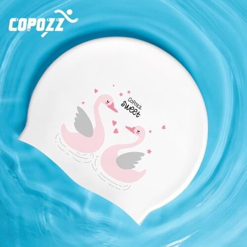 2020 Waterproof Silicone Swimming Cap for Children Kids Elastic Fabric Cute Cartoon Swimming Pool cap swimming equipment