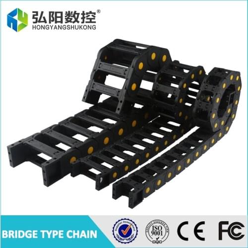 25 x 38mm 25 x 57mm 25 x 77mm Cable drag chain wire carrier drag link with end connectors plastic towline for CNC Router 1M