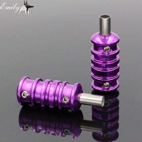 5PCS Aluminum Alloy Tattoo Grips 22MM Purple Light Weight Grips With Back Stem For Tattoo Machine Supply Free Shipping